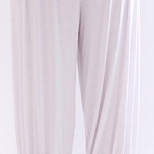 AvaCostume Modal Cotton Soft Yoga Sports Dance Harem Capri Pants White L01