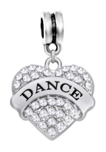 labenie dangle dance heart charm with crystals