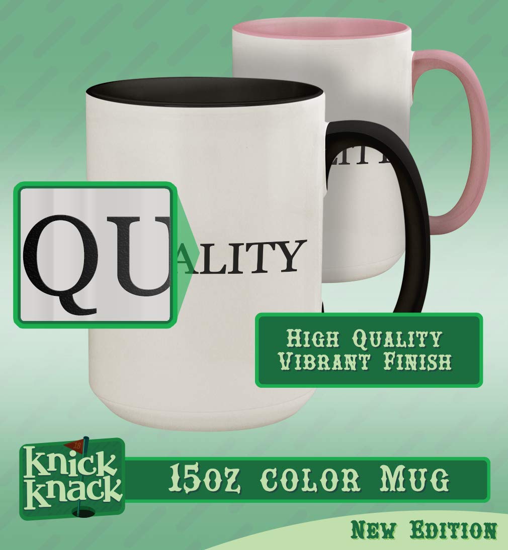 Knick Knack Gifts got heckle? - 15oz Ceramic Colored Inside & Handle Coffee Mug Cup, Black