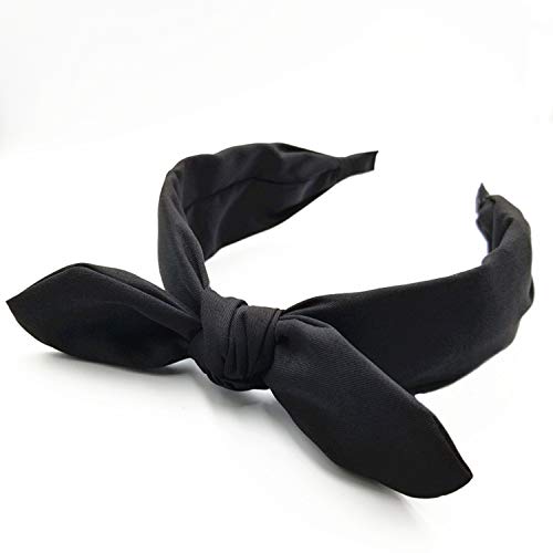 hodooly 1Pcs Knotted Headbands for Women,Turban Headband Wide Headbands Bowknot Hair Band for Women (Black)