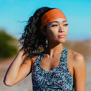 Suddora Workout Headband, Sports Headband for Women, Headband for Men Athletic, Lightweight, Stylish & Comfortable Spandex Headband for Running, Workout, Football, Cosplay & Costumes (Orange)