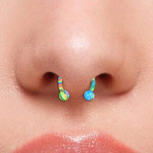 Mayhoop 16G Stainless Steel Horseshoe Nose Septum Rings Piercing Jewelry Cartilage Helix Tragus Earring Hoop Lip Horseshoe Piercing Retainer for Women Men 8mm