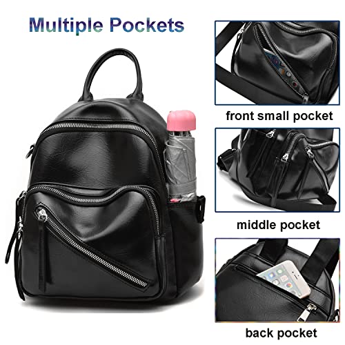 Women Cute Mini Leather Backpacks, Convertible Shoulder Bag Casual Holiday Small Rucksack, Purple