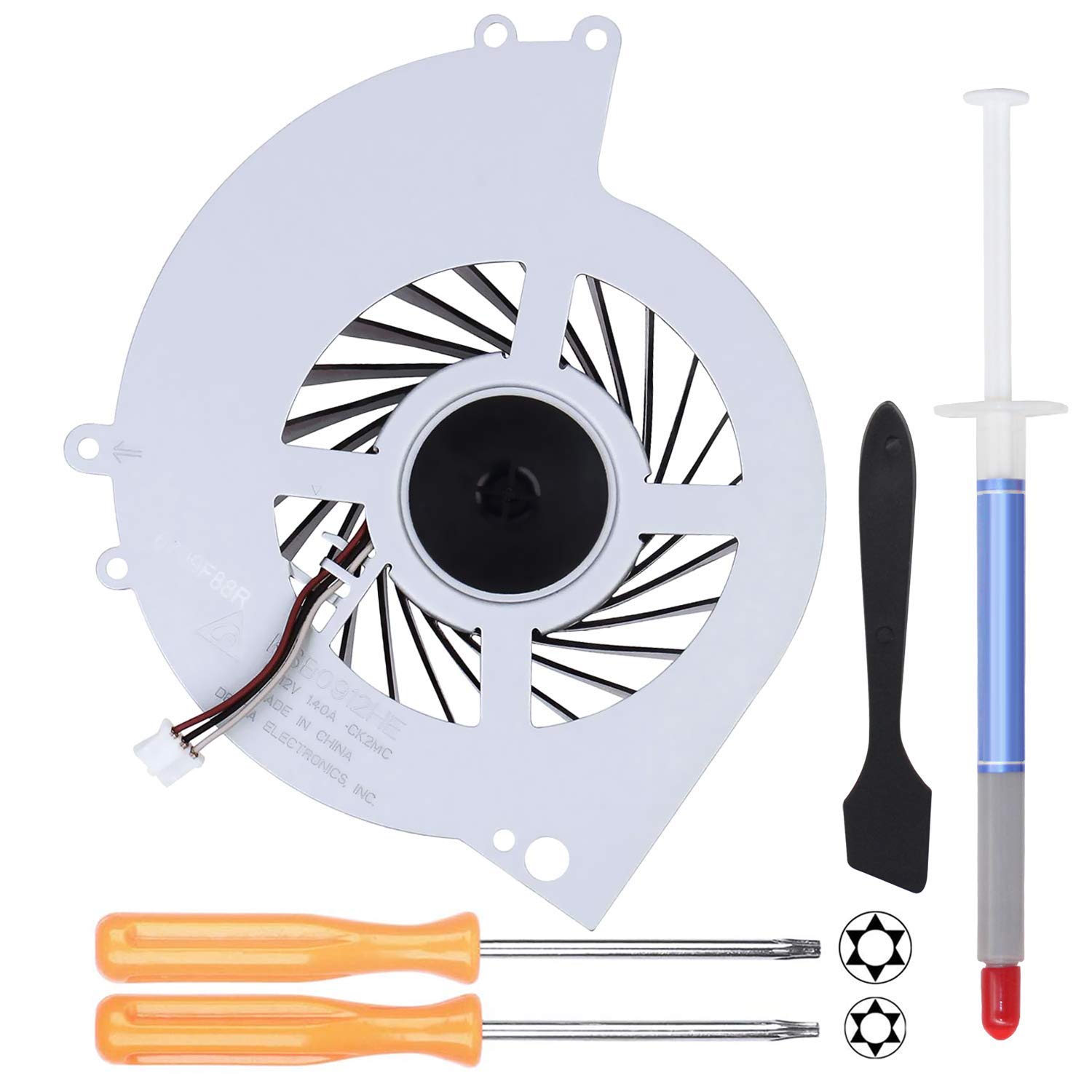 YEECHUN PS4 CPU Cooling Fan Replacement for Sony PlayStation 4 CUH-12XX CUH-1200 CUH-1200AB01 CUH-1200AB02 CUH-1215A CUH-1215B KSB0912HE-CK2MC + Full Tools