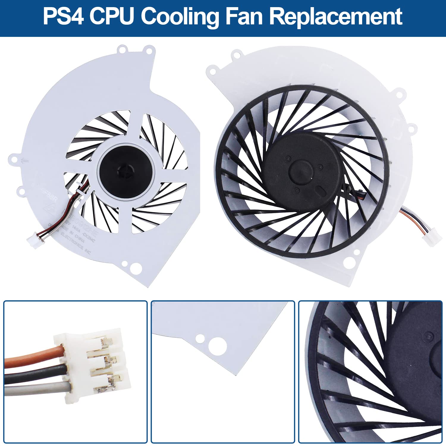 YEECHUN PS4 CPU Cooling Fan Replacement for Sony PlayStation 4 CUH-12XX CUH-1200 CUH-1200AB01 CUH-1200AB02 CUH-1215A CUH-1215B KSB0912HE-CK2MC + Full Tools