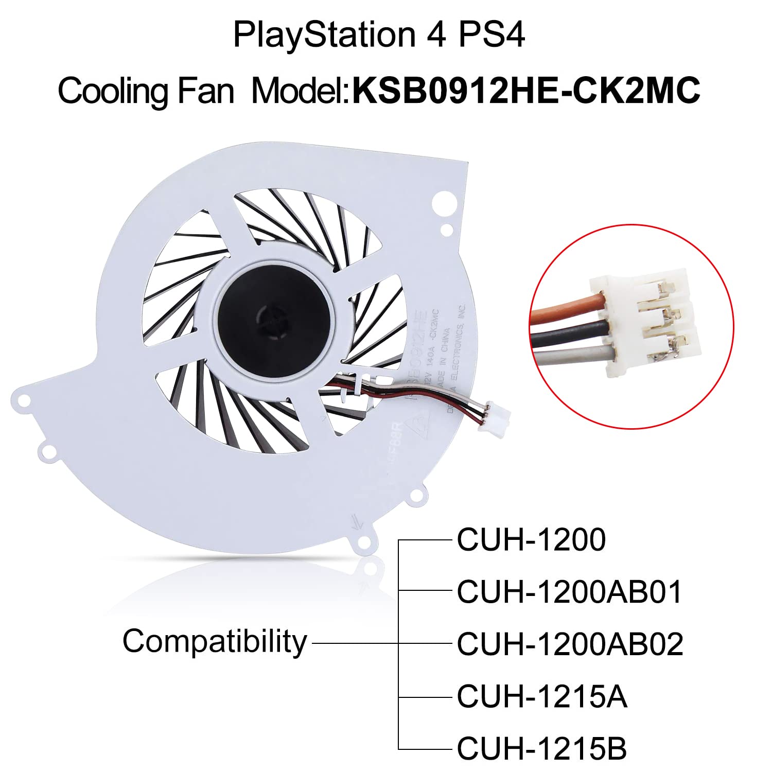 YEECHUN PS4 CPU Cooling Fan Replacement for Sony PlayStation 4 CUH-12XX CUH-1200 CUH-1200AB01 CUH-1200AB02 CUH-1215A CUH-1215B KSB0912HE-CK2MC + Full Tools