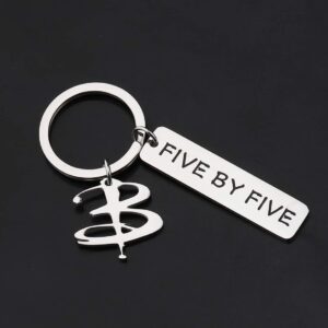 Buffy Vampire Slayer Inspired Gift Five by Five Keychain 90's Television Gifts (Five by Five Keychain)