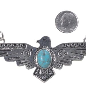 ViciBeads Necklace, Big and Bold 3"+ Southwestern Thunderbird with Turquoise Magnesite Antique Silver Colored (Not tarnished) Pendant with Chain 23"+GIFT BAG