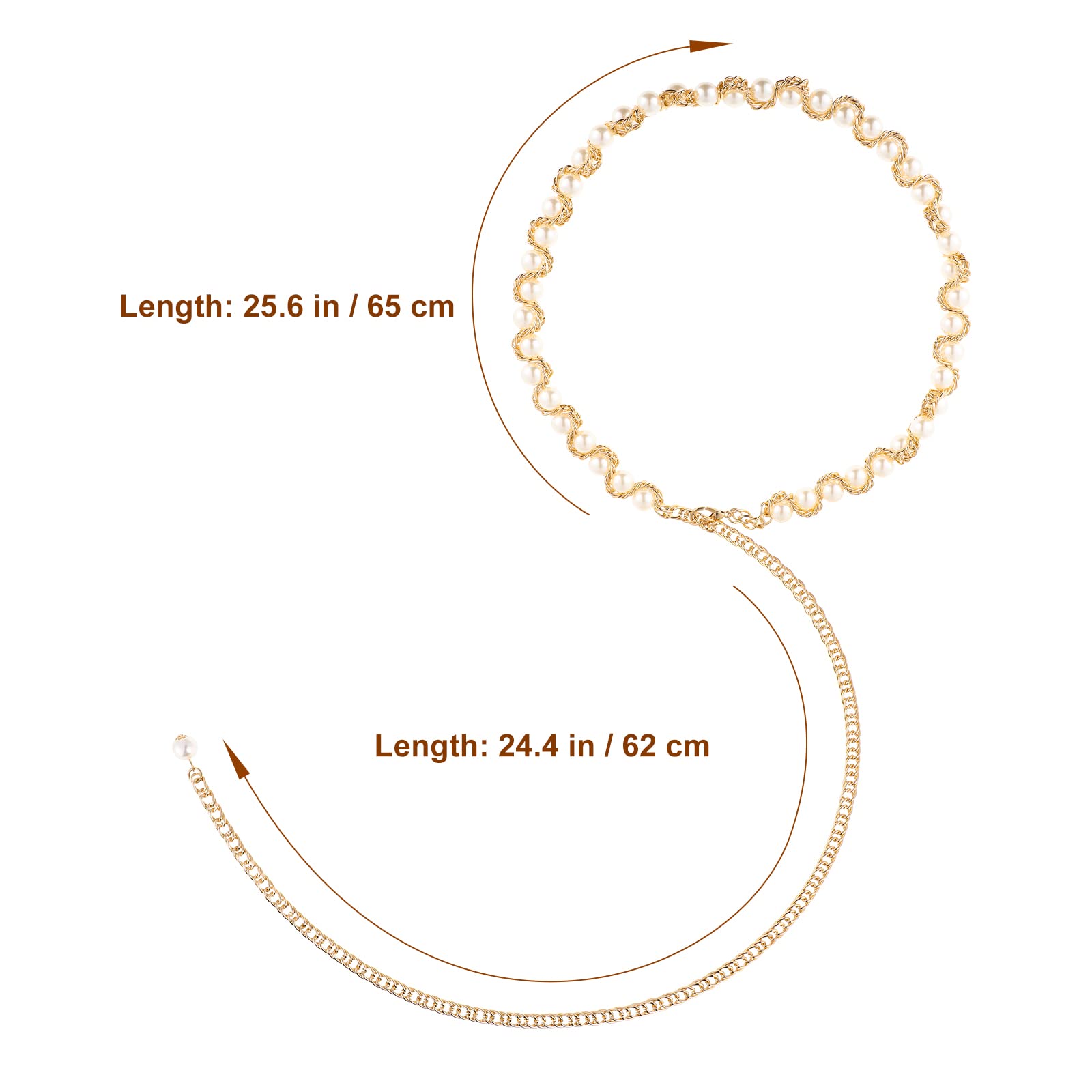 Holibanna Pearl Chain Waist Belt Pearl Alloy Waist Chain Body Chain for Women Jeans Dresses