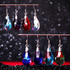 9 Pairs Dangle Earrings for Women Multicolor Crystal Earrings Dangle Drop Earrings Rainbow Crystal Earrings for Women(Drop)