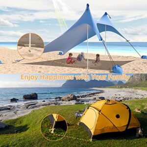 UMARDOO Beach Tent Sand Anchor,Sun Shelter Stand Holder Tent Stakes Ground Anchors Stakes,Camping Stakes Tarp Stakes for Tent Rain Tarps Canopy Camping Hiking (4 Packs)