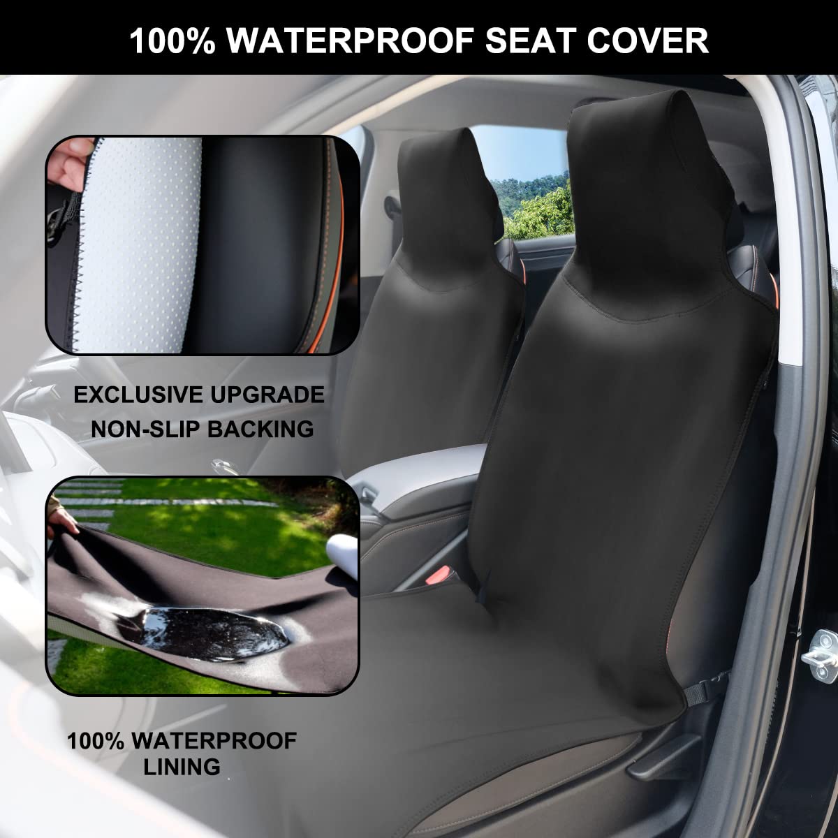 INFANZIA Premium Waterproof Seat Cover Towel Protector Neoprene Universal Fit, Upgraded 100% Washable & Removable Non-Slip Sweat Carseat Towel Covers, Perfect for Gym/Yoga/Workout