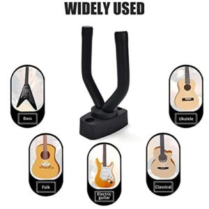 Guitar Wall Hangers, 6 Pack Wall Mount Guitar Holders, Bass Acoustic Electric Guitar Display Stands Wall Hooks for String Instruments Mandolins Banjos Ukuleles, Guitar Accessories, Easy to Install