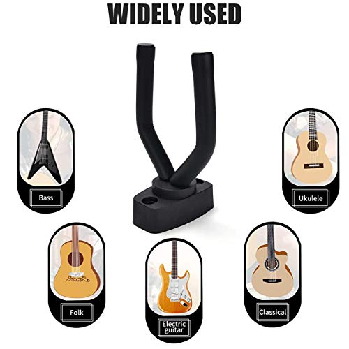 Guitar Wall Hangers, 6 Pack Wall Mount Guitar Holders, Bass Acoustic Electric Guitar Display Stands Wall Hooks for String Instruments Mandolins Banjos Ukuleles, Guitar Accessories, Easy to Install