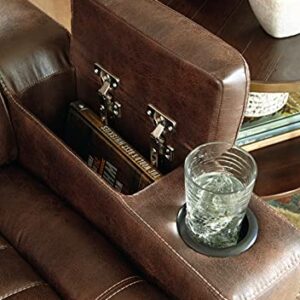 Signature Design by Ashley Owner's Box Faux Leather Power Recliner with Adjustable Headrest, Brown