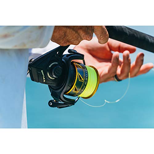 PENN Battle III Spinning Inshore Fishing Reel, HT-100 Front Drag, max of 15lb | 6.8kg, Made with Sturdy All-Aluminum Composition for Durability,Black/Gold