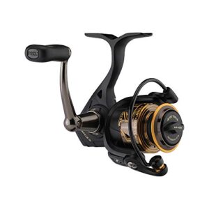 PENN Battle III Spinning Inshore Fishing Reel, HT-100 Front Drag, max of 15lb | 6.8kg, Made with Sturdy All-Aluminum Composition for Durability,Black/Gold