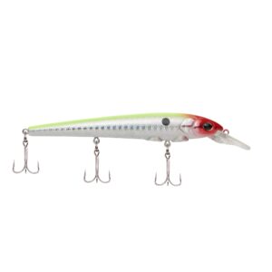 berkley hit stick fishing lure, clown, 1/3 oz, 4 1/2in | 11cm crankbaits, largest rolling action of any berkley hard bait, equipped with sharp fusion19 hook, silver black