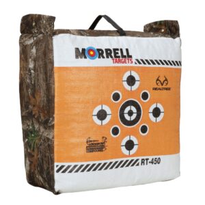 morrell targets rt-450 archery bag target with e-z carrying handle and edge camouflage for crossbow, compound, and traditional bow practice