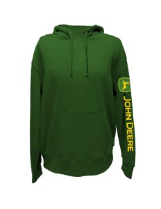 john deere mens logo sleeve print hooded sweatshirt-jd green-l