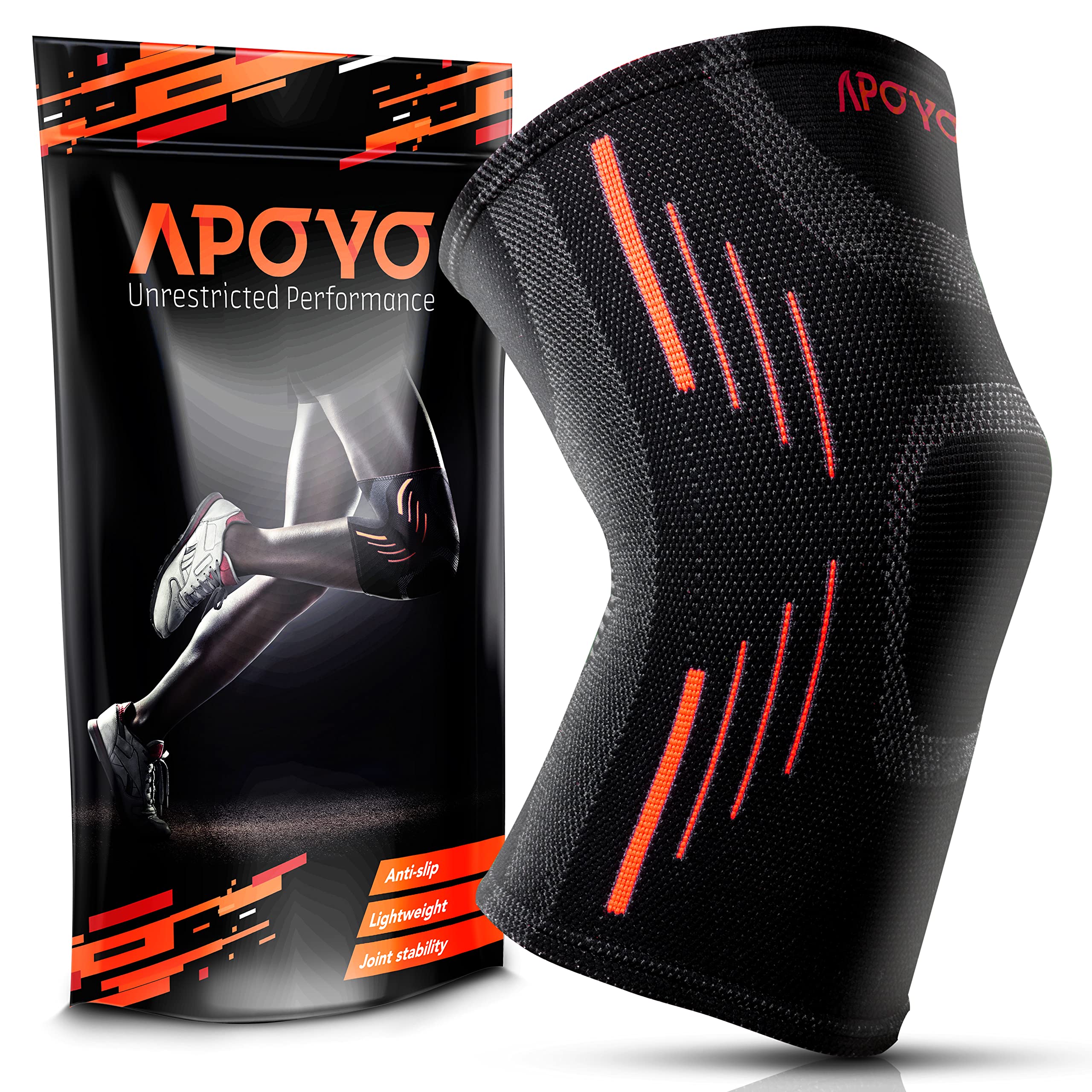 APOYO Knee Braces For Knee Pain - Knee Sleeves For Women and Men great as Knee Support for Knee Pain, Knee Compression Sleeve For Knee Pain, Meniscus Tear, ACL, Arthritis, Joint Pain Relief, Running