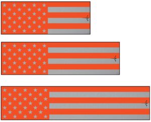 white water archery orange american flag colors reflective arrow wraps 15 pc pack choose length width (4, 1)