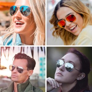 JOOX Polarized Aviator Sunglasses for Women Men, UV400 Protection Lens and Lightweight Metal Pilot Frame