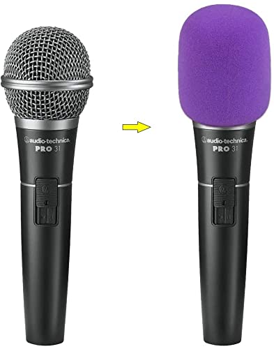 Fielect 1Pcs Microphone Cover Sponge Foam Mic Cover Handheld Microphone Windscreen Shield Protection Micro Foam Filter Purple for KTV Broadcasting