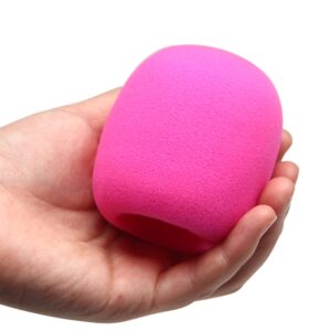 Fielect Microphone Cover Foam Mic Cover Handheld Microphone Windscreen Shield Protection Micro Foam Filter Pink for KTV Broadcasting, 1Pc