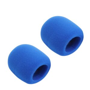 Fielect 5Pcs Microphone Cover Sponge Foam Mic Cover Handheld Microphone Windscreen Protector Mic Foam Cover Filter Blue for Karaoke DJ, KTV, Broadcasting