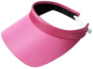 glove it classic solid coil visor, ladies visor hat, sun visor for women, golf visor with coil, visor for running, tennis, beach, pink