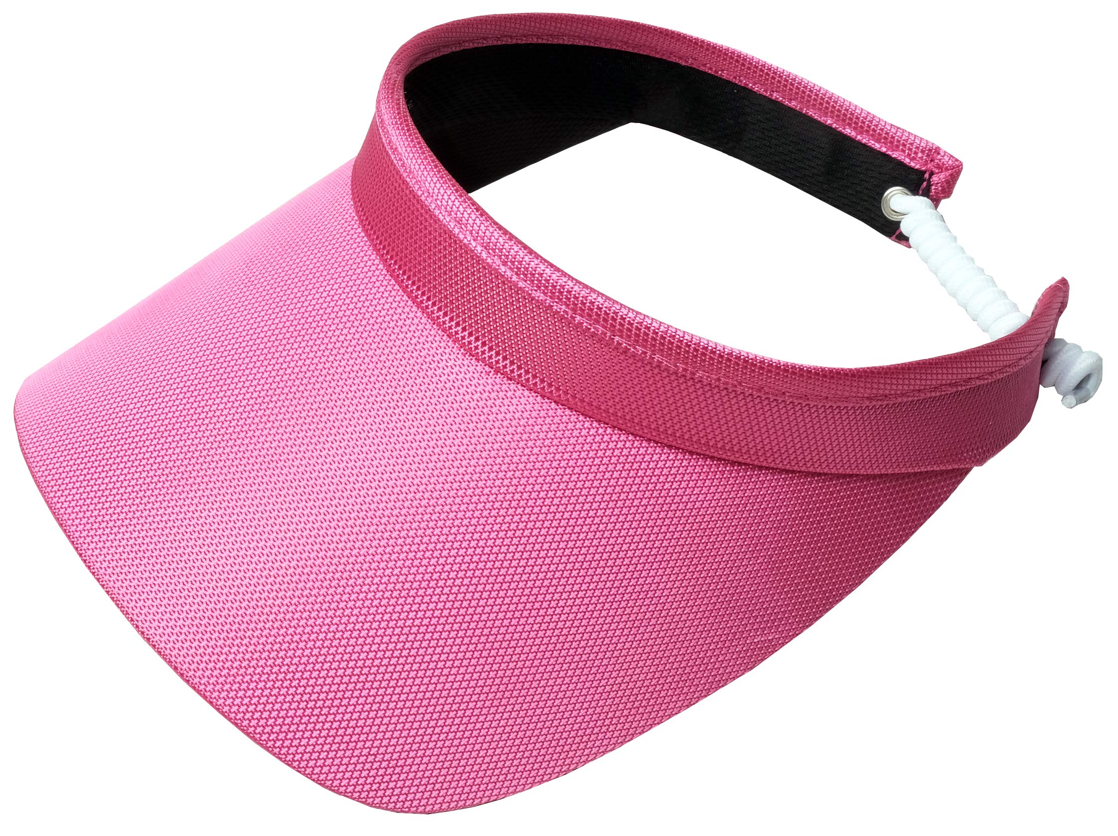 Glove It Classic Solid Coil Visor, Ladies Visor Hat, Sun Visor for Women, Golf Visor with Coil, Visor for Running, Tennis, Beach, Pink