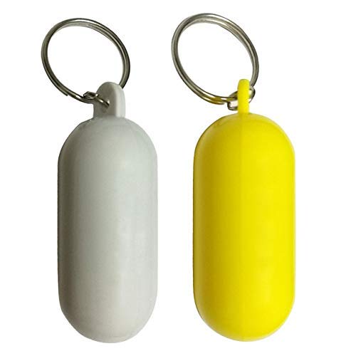 Kayak Floating Keyring Fender Buoyant Key Ring Marine Sailing Boat Float Canal Keychain (White 2)