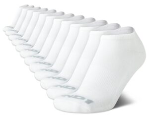 and1 men's socks - athletic cushion low cut socks (12 pack), size 6-12.5, white