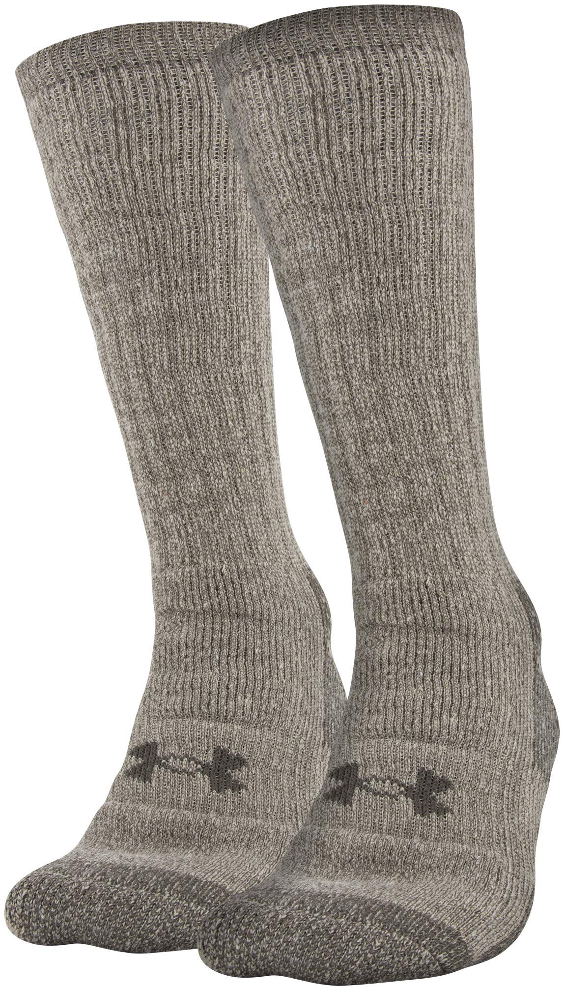 Under Armour Adult Hitch Coldgear Boot Socks, 2-Pairs , Highland Buff/Maverick Brown , Large