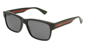 gucci gg0340s 006 58m black/multicolor/grey square sunglasses for men for women + bundle with designer iwear eyewear kit