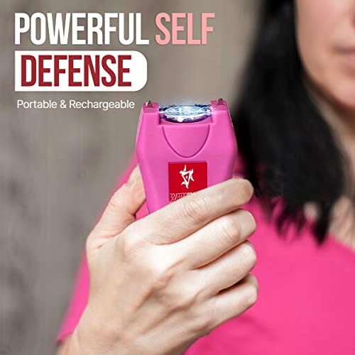 Avenger Defense Portable Stun Gun Mini for Women - Rechargeable Self Defense Flashlight Device (Orchid Pink, Plastic)