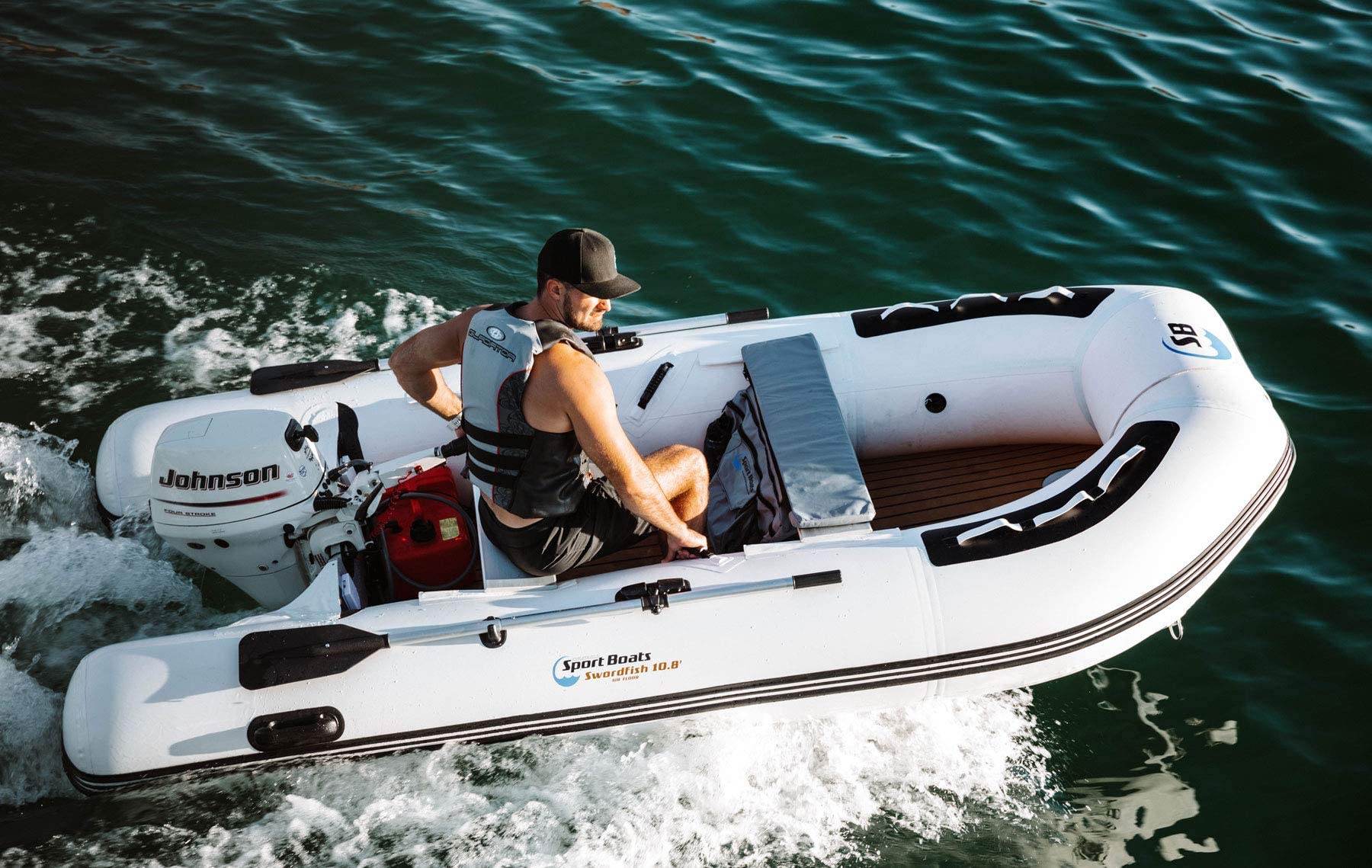 Inflatable Sport Boats - Swordfish 10.8' - Model SB-330A - Air Deck Floor Premium Heat Welded Dinghy with Seat Bag