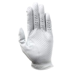 Majek Golf Mens Pro Tour White Cabretta Leather Golf Gloves Comfort Fit Breathable Ventilation for Maximum Feel - 3 Pack (X Large, left)