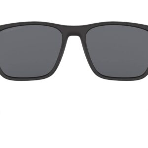 Emporio Armani Men's EA4150 Rectangular Sunglasses, Rubber Black/Grey, 59 mm