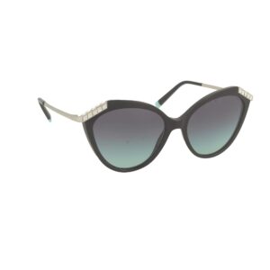 Tiffany & Co. Woman Sunglasses Black Frame, Tiffany Blue Gradient Lenses, 55MM