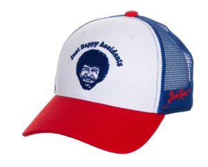 calhoun officially licensed bob ross just happy accidents multicolored trucker cap