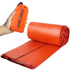 fospower emergency sleeping bag, tough and durable mylar thermal sack with survival whistle for survival kits, camping accessories, outdoors, hiking