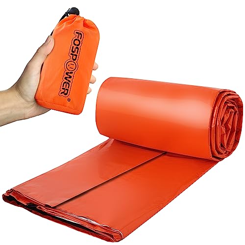 FosPower Emergency Sleeping Bag, Tough and Durable Mylar Thermal Sack with Survival whistle for Survival Kits, Camping Accessories, Outdoors, Hiking