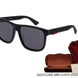 Gucci GG0010S 001 58M Black/Grey Square Sunglasses For Men For Women+FREE Complimentary Eyewear Care Kit