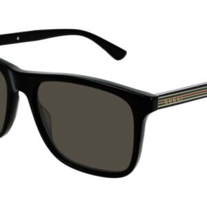 Gucci GG0381S 007 57M Black/Grey Polarized Square Sunglasses For Men For Women + BUNDLE with Designer iWear Eyewear Kit