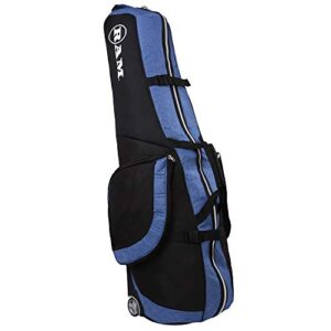 ram fx golf travel cover deluxe padded wheeled flight bag black/blue