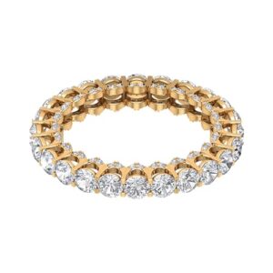 certified moissanite full eternity ring for women (d-vs1 quality) - moissanite diamond wedding band ring - with jewelry box, 14k yellow gold, size:us 7.50