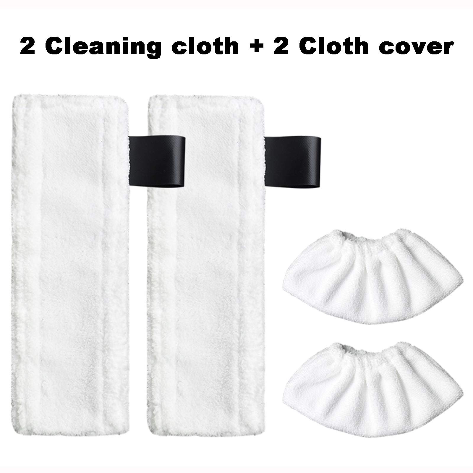 HUAYUWA 2Pcs Replacement Microfibre Mop Cloths with Pads Set Fits for Karcher EasyFix Steam Cleaner SC2 SC3 SC4 SC5 Accessories