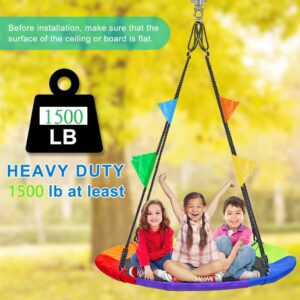 Dakzhou Stainless Steel Hanger with Smooth Swing Bearings, Heavy Duty 180°+360° Swivel Swing Hook, 1500 lb Capacity Playground Yoga Hammock Chair Rope, sandbag Porch Swing Bag Sleeve